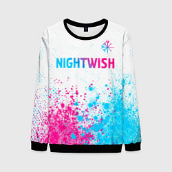 Мужской свитшот Nightwish neon gradient style: символ сверху