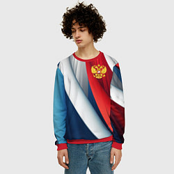 Свитшот мужской Герб России абстракция, цвет: 3D-красный — фото 2