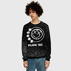 Свитшот мужской Blink 182 с потертостями на темном фоне, цвет: 3D-черный — фото 2
