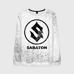 Мужской свитшот Sabaton с потертостями на светлом фоне