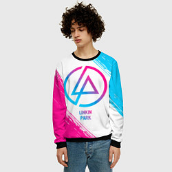 Свитшот мужской Linkin Park neon gradient style, цвет: 3D-черный — фото 2