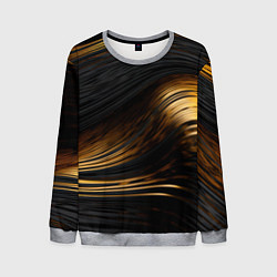 Свитшот мужской Black gold waves, цвет: 3D-меланж