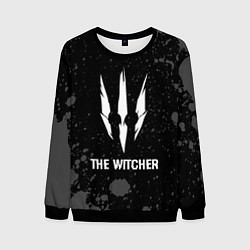 Мужской свитшот The Witcher glitch на темном фоне