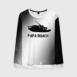 Свитшот мужской Papa Roach glitch на светлом фоне, цвет: 3D-белый