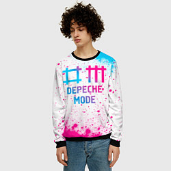 Свитшот мужской Depeche Mode neon gradient style, цвет: 3D-черный — фото 2