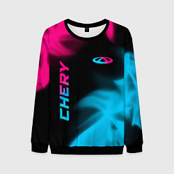 Мужской свитшот Chery - neon gradient: надпись, символ