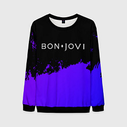 Свитшот мужской Bon Jovi purple grunge, цвет: 3D-черный