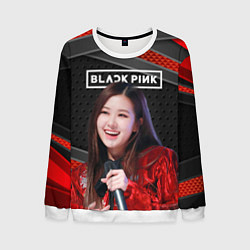 Свитшот мужской Rose Blackpink black red, цвет: 3D-белый