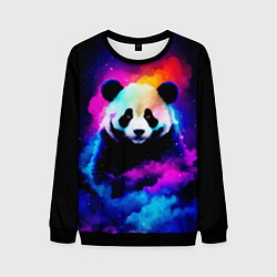 Свитшот мужской Панда и краски, цвет: 3D-черный