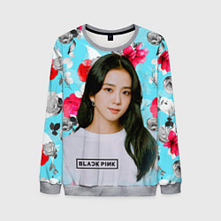 Свитшот мужской Jennie Kim Blackpink flowers, цвет: 3D-меланж