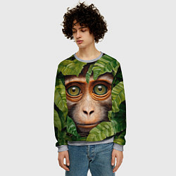 Свитшот мужской Обезьяна в джунглях, цвет: 3D-меланж — фото 2