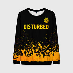 Свитшот мужской Disturbed - gold gradient: символ сверху, цвет: 3D-черный