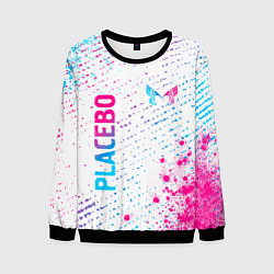 Свитшот мужской Placebo neon gradient style: надпись, символ, цвет: 3D-черный