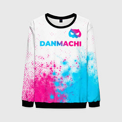 Свитшот мужской DanMachi neon gradient style: символ сверху, цвет: 3D-черный