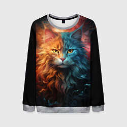 Свитшот мужской Сердитый котик, цвет: 3D-меланж
