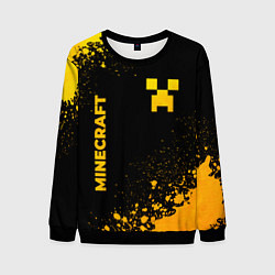 Мужской свитшот Minecraft - gold gradient: надпись, символ