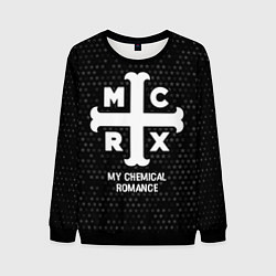 Свитшот мужской My Chemical Romance glitch на темном фоне, цвет: 3D-черный