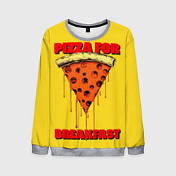Свитшот мужской Пицца - Фаст фуд, цвет: 3D-меланж
