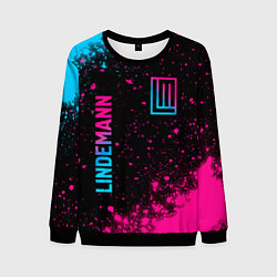 Мужской свитшот Lindemann - neon gradient: надпись, символ