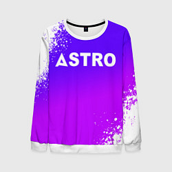 Свитшот мужской Astro neon background, цвет: 3D-белый