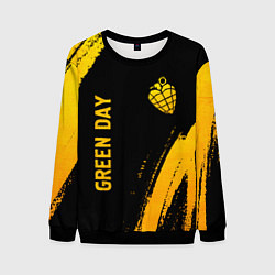 Свитшот мужской Green Day - gold gradient: надпись, символ, цвет: 3D-черный