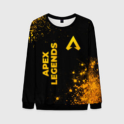 Свитшот мужской Apex Legends - gold gradient: надпись, символ, цвет: 3D-черный