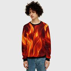 Свитшот мужской Пламя огня, цвет: 3D-черный — фото 2