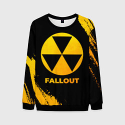 Свитшот мужской Fallout - gold gradient, цвет: 3D-черный