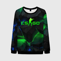 Свитшот мужской CS GO dark green, цвет: 3D-черный