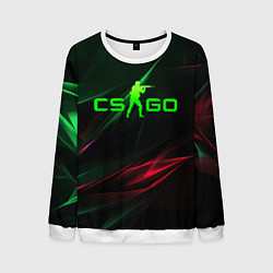 Свитшот мужской CSGO green logo, цвет: 3D-белый