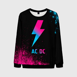 Свитшот мужской AC DC - neon gradient, цвет: 3D-черный