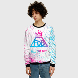 Свитшот мужской Fall Out Boy neon gradient style, цвет: 3D-черный — фото 2