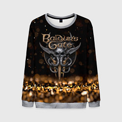 Свитшот мужской Baldurs Gate 3 logo dark gold logo, цвет: 3D-меланж