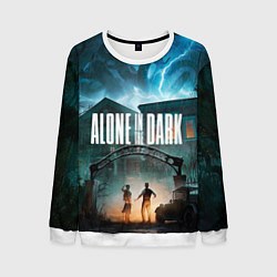 Свитшот мужской Особняк Alone in the dark, цвет: 3D-белый
