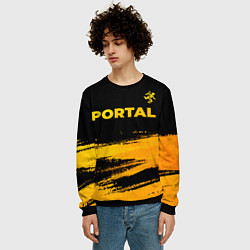 Свитшот мужской Portal - gold gradient: символ сверху, цвет: 3D-черный — фото 2