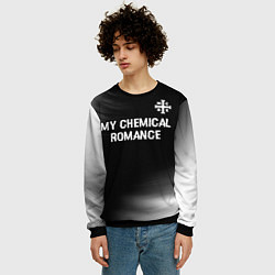 Свитшот мужской My Chemical Romance glitch на темном фоне: символ, цвет: 3D-черный — фото 2