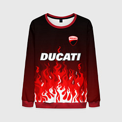 Свитшот мужской Ducati- красное пламя, цвет: 3D-красный
