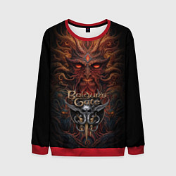 Свитшот мужской Baldurs Gate 3 logo demon, цвет: 3D-красный