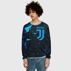 Свитшот мужской Juventus abstract blue logo, цвет: 3D-меланж — фото 2