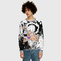 Свитшот мужской Луффи из Ван Пис - Gear 5, цвет: 3D-меланж — фото 2