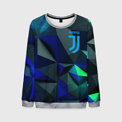 Свитшот мужской Juventus blue abstract logo, цвет: 3D-меланж