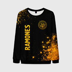 Мужской свитшот Ramones - gold gradient: надпись, символ