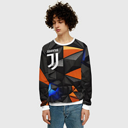 Свитшот мужской Juventus orange black style, цвет: 3D-белый — фото 2
