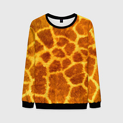 Свитшот мужской Шкура жирафа - текстура, цвет: 3D-черный