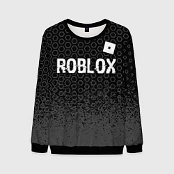 Свитшот мужской Roblox glitch на темном фоне: символ сверху, цвет: 3D-черный