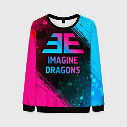 Свитшот мужской Imagine Dragons - neon gradient, цвет: 3D-черный