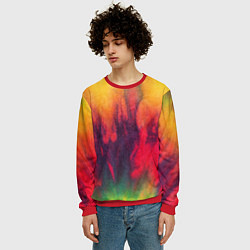 Свитшот мужской Огненный тай дай, цвет: 3D-красный — фото 2