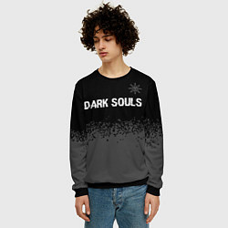 Свитшот мужской Dark Souls glitch на темном фоне: символ сверху, цвет: 3D-черный — фото 2