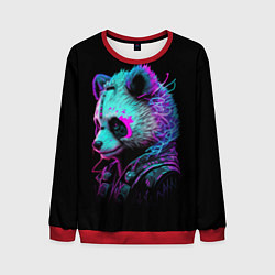 Свитшот мужской Панда киберпанк, цвет: 3D-красный
