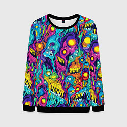 Мужской свитшот Кислотные психоделические черепа